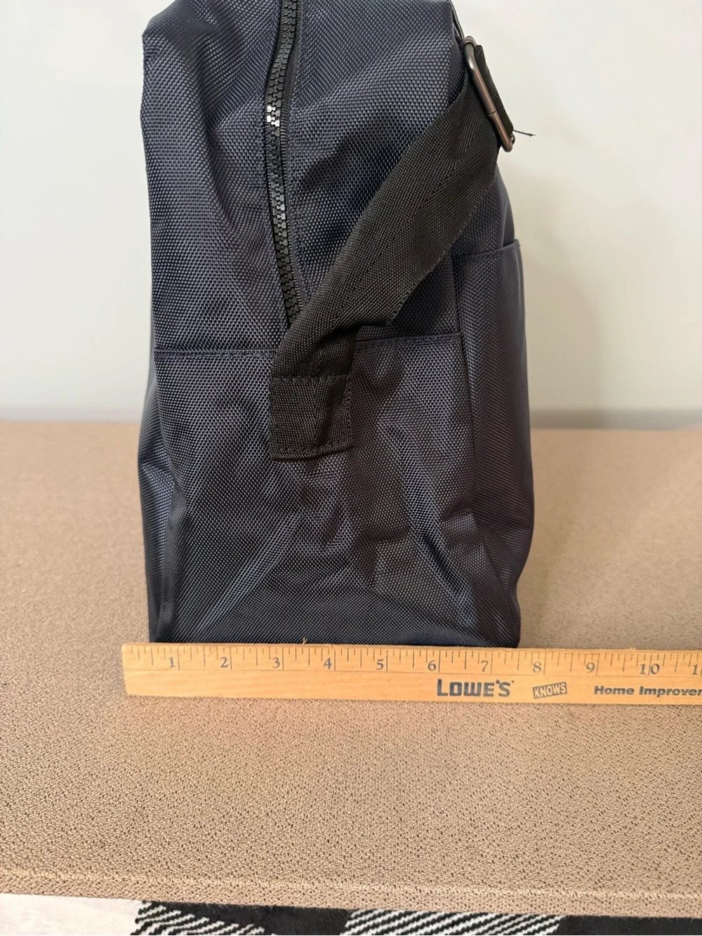 Jimmy Choo Navy and Black Duffel Bag with Croc-Embossed Handles